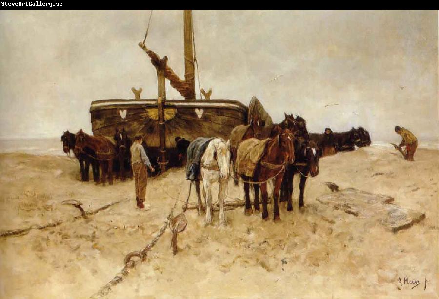 Anton mauve Bomschuit op het strand